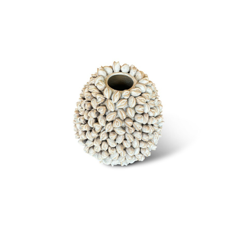 Keramieke beige Pistachio L vaas van PeriLiving, elegante en luxe uitstraling, perfect voor interieurdecoratie.